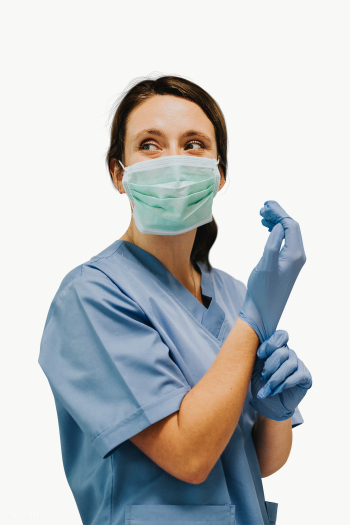 covid 19 medical hero with a face mask and latex gloves mockup free transparent png 2302201 comrawpixel2302201
