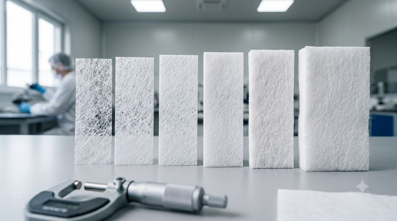 Different GSM spunbond nonwoven fabric samples