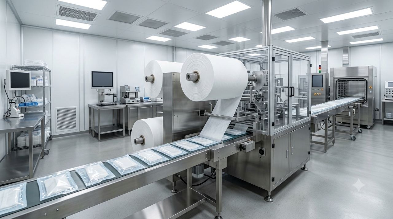 Medical spunbond fabric prepared for sterilization and healthcare packaging