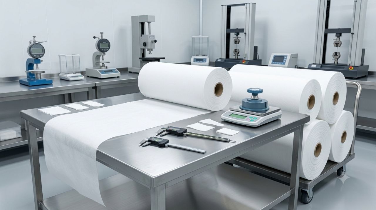 Quality inspection of medical polypropylene spunbond fabric before production