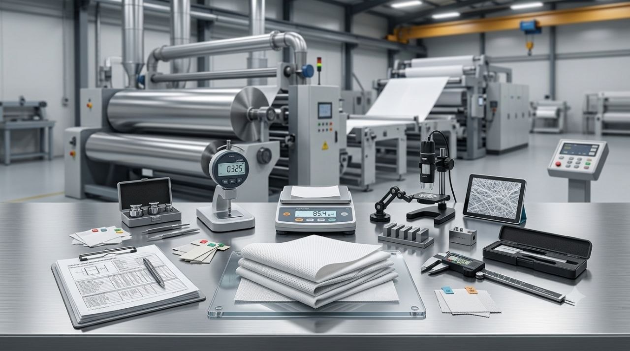 Quality inspection of polypropylene spunbond fabric using GSM measuring tools and technical specifications