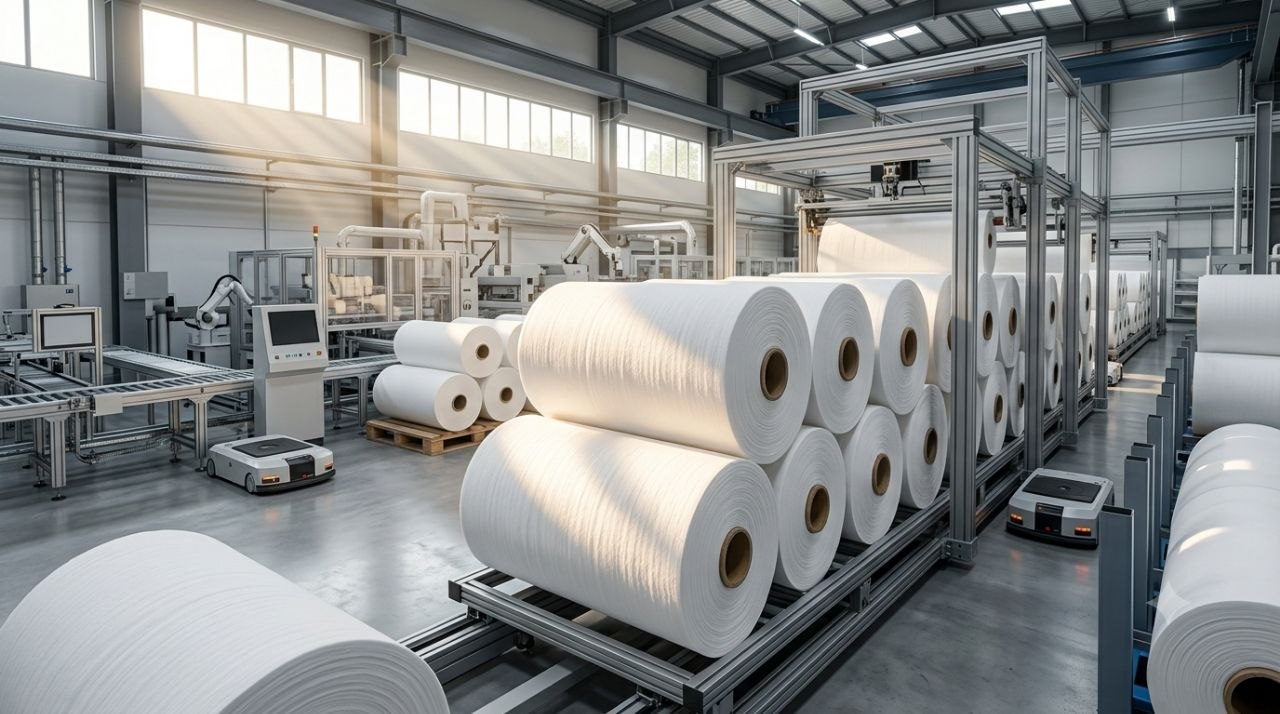 Premium UV Stabilized Polypropylene Spunbond Fabric rolls manufactured for outdoor agricultural and industrial applications.