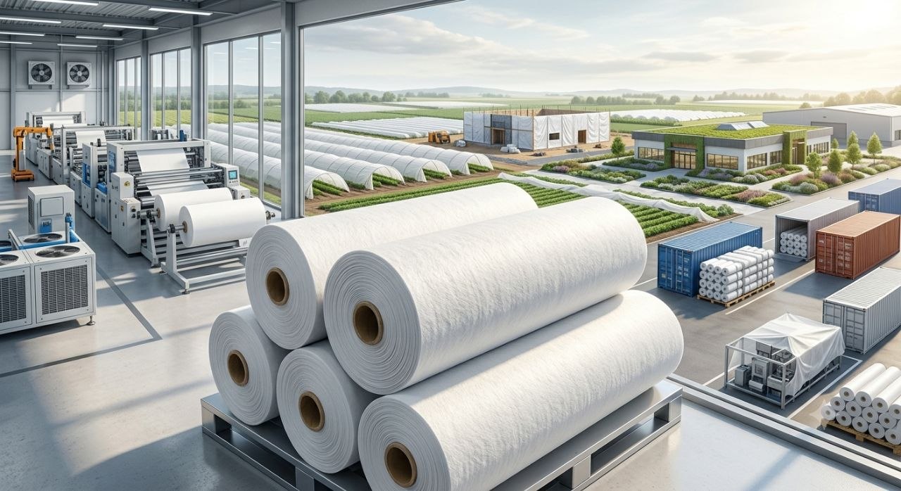 Premium UV stabilized spunbond fabric for agriculture, construction, industrial packaging, and export.